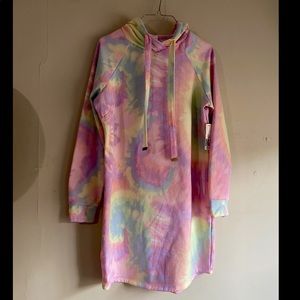 Super cute ! Tie dye hoodie sweater dress size (11-13) large